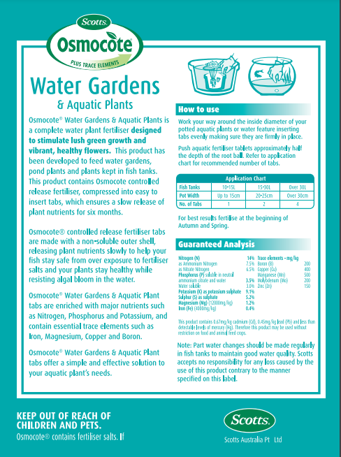 Osmocote Tablets - Water Gardens & Aquatic Plants